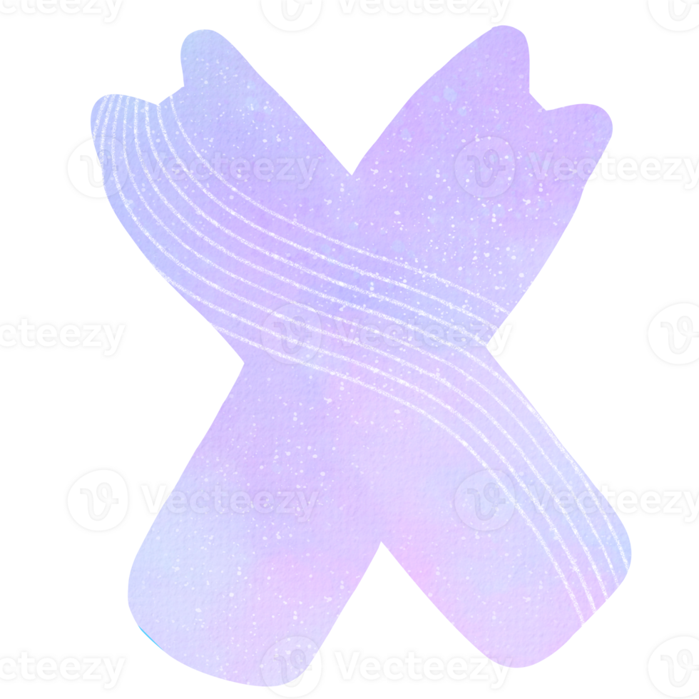 Cute unicorn alphabet watercolor png