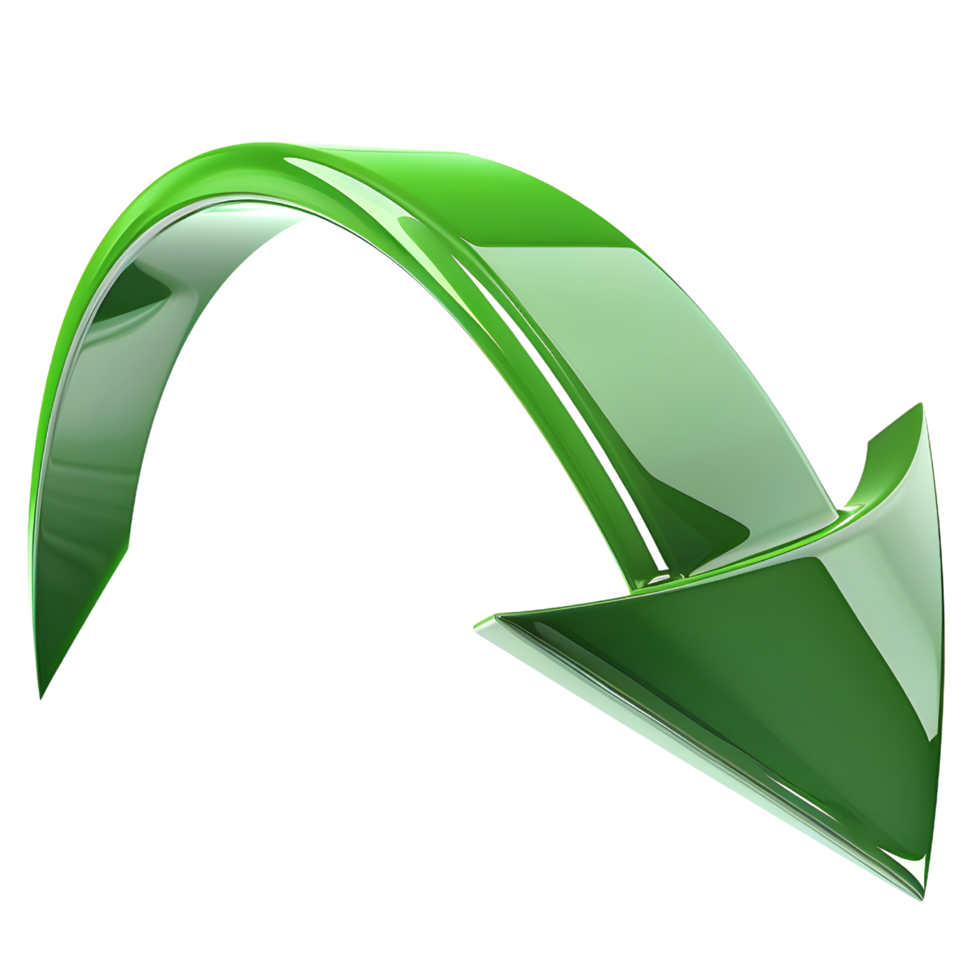 curved green arrow png