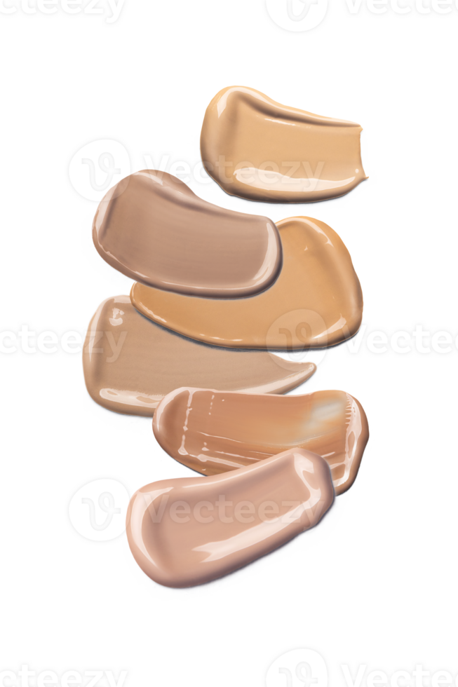 Make up smear swatch foundation smudge texture isolated on a transparent background png