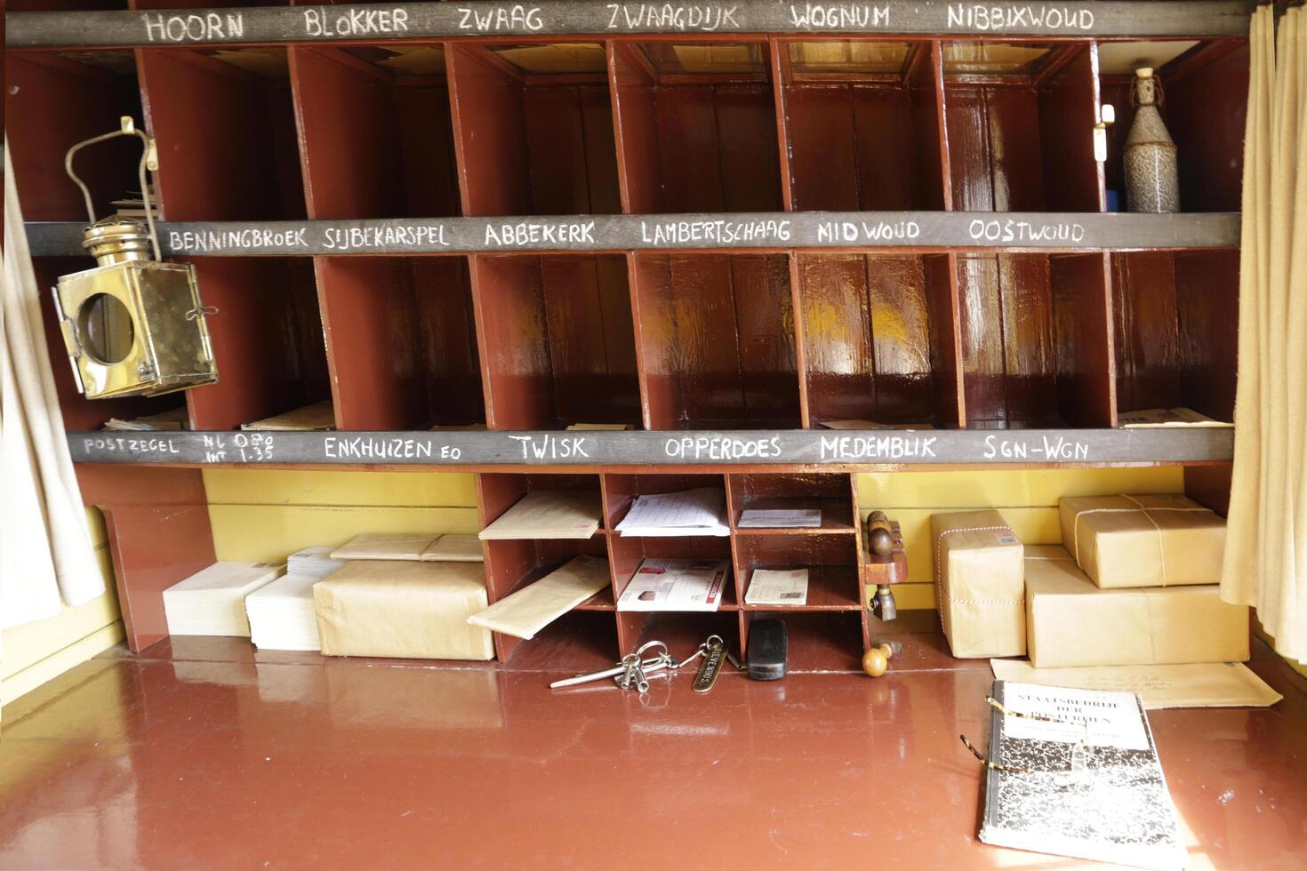 mailboxes, museum tram line west friesland, netherlands photo