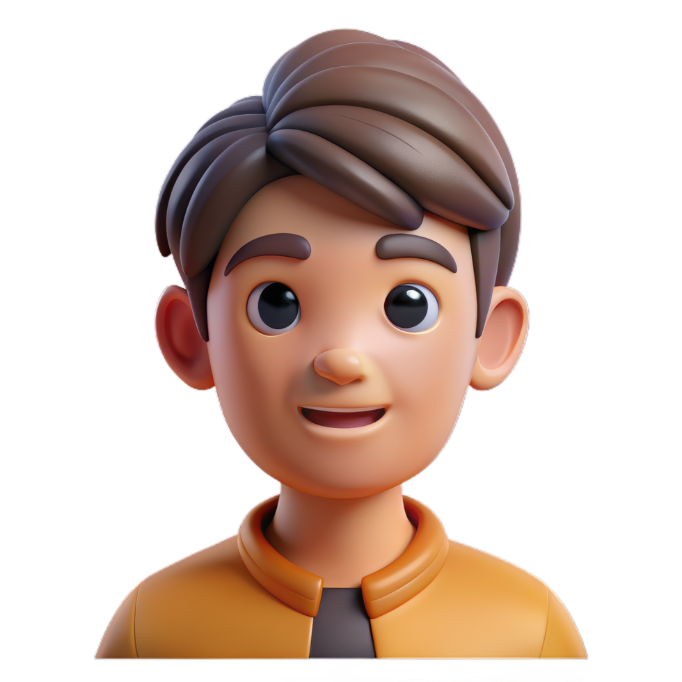 3d character people close up portrait, smiling nice, 3d Avartar or icon, png