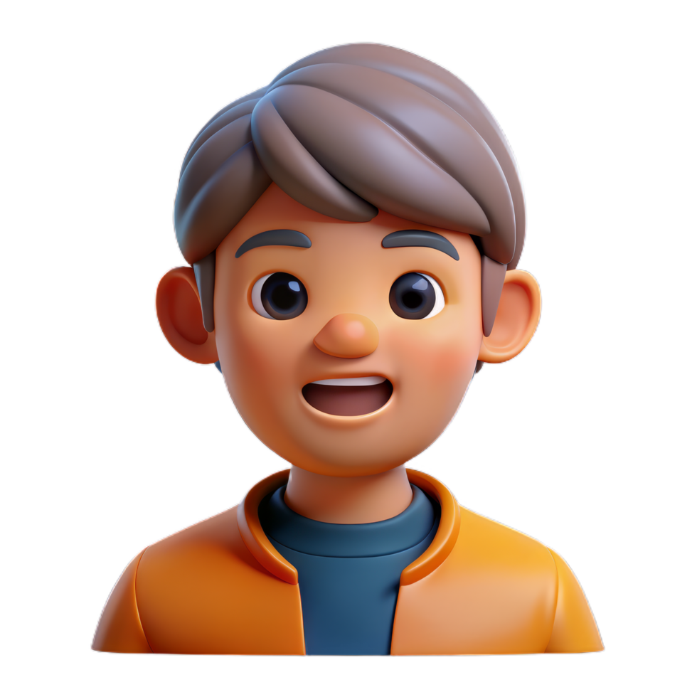 3d character people close up portrait, smiling nice, 3d Avartar or icon, png