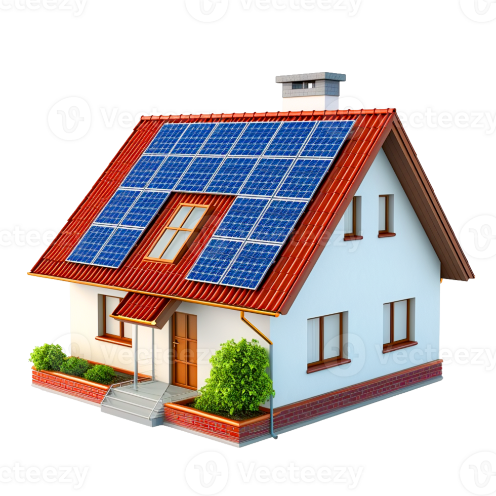 houses with solar panel roofs png