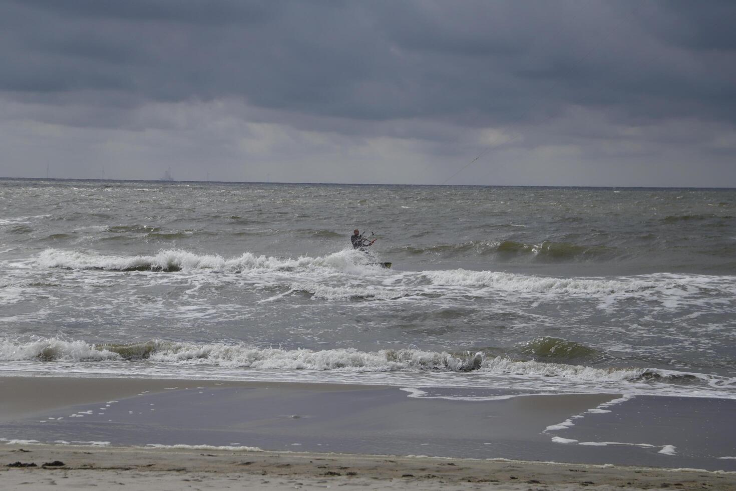 rough sea, village petten at the north sea, the netherlands, photo