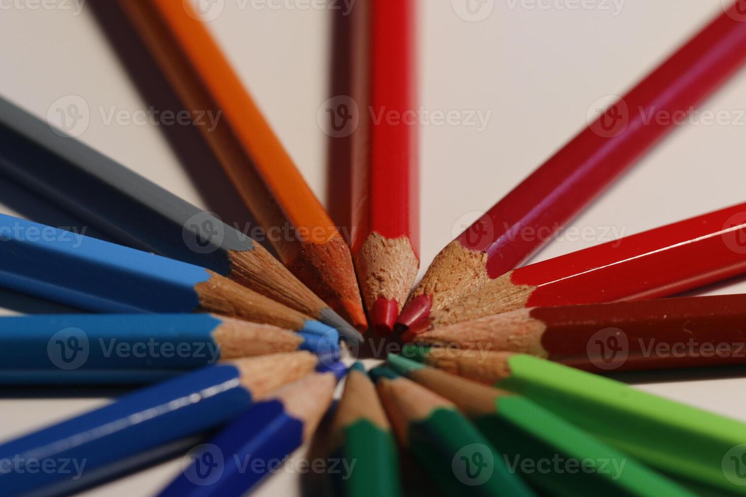 colorful pencils in close up photo