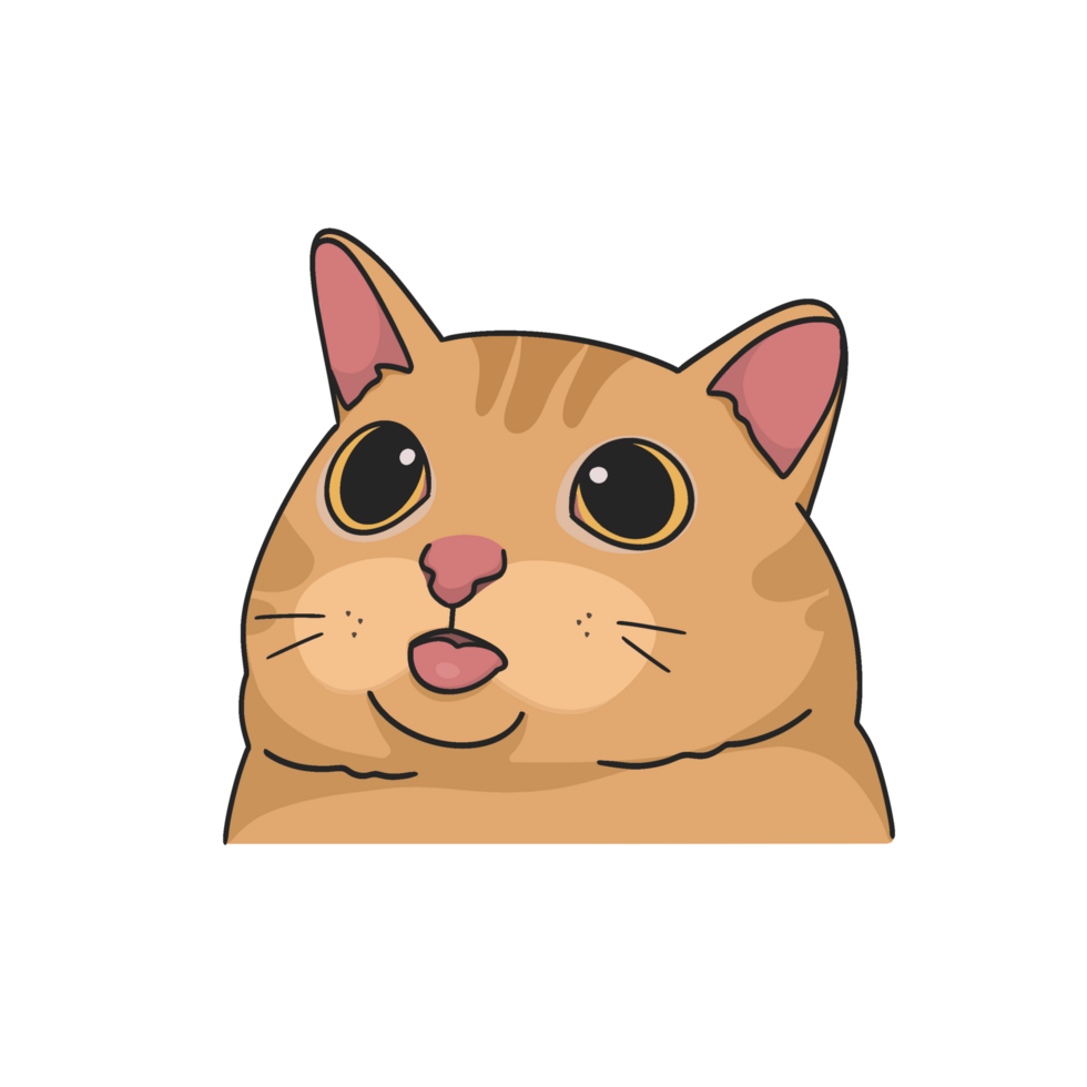 Innocent Cat Meme Sticker Illustration png