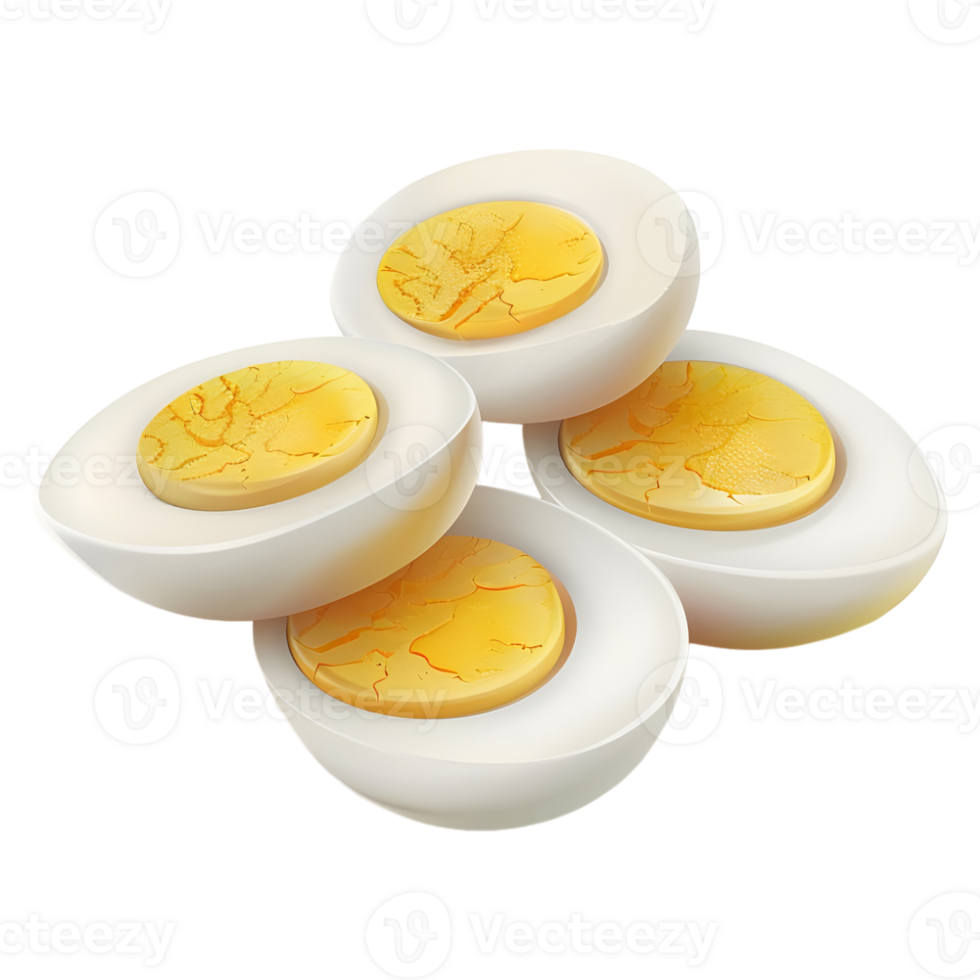 Boiled Egg with Slices on Transparent Background png