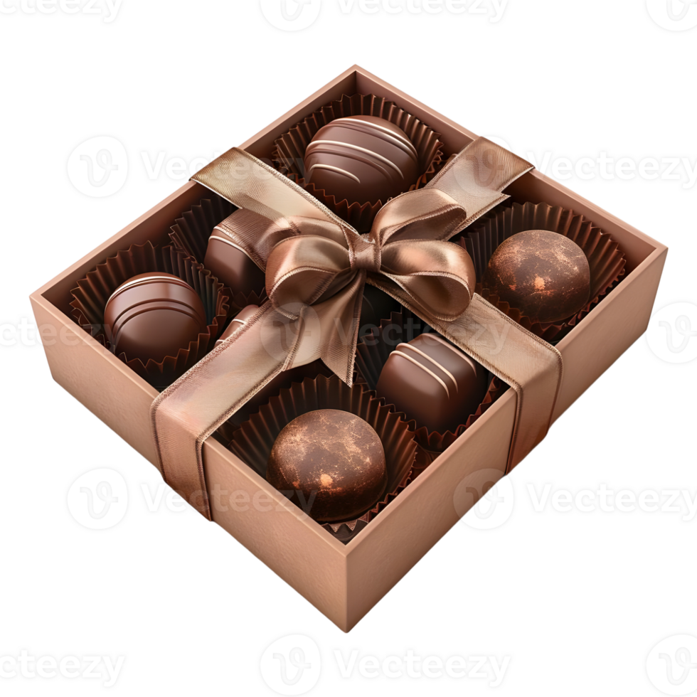 Chocolates in a Gift Box on Transparent Background png