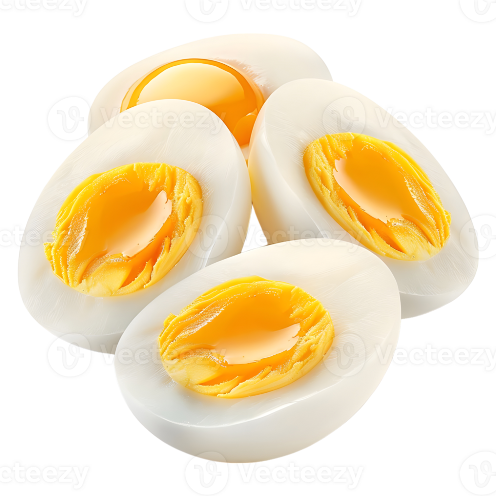 Boiled Egg with Slices on Transparent Background png