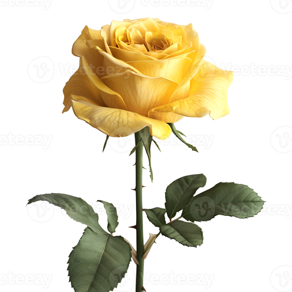 Yellow Rose Flower on Transparent Background png