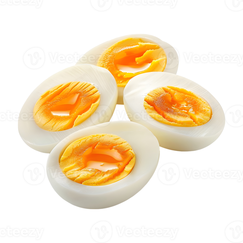 Boiled Egg with Slices on Transparent Background png