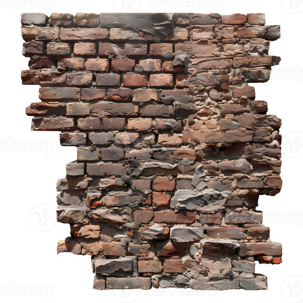 Wall Made with Bricks on Transparent Background png