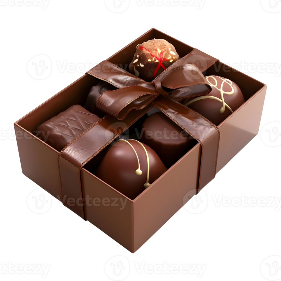 Chocolates in a Gift Box on Transparent Background png