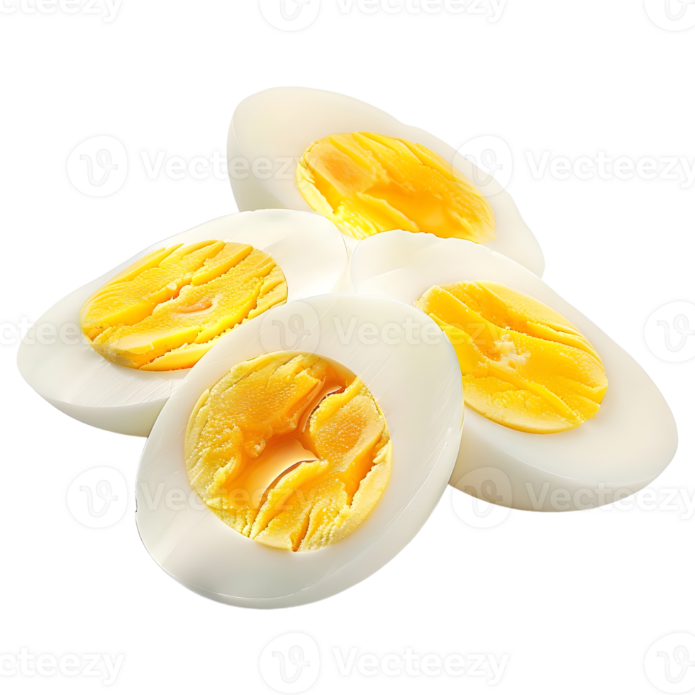 Boiled Egg with Slices on Transparent Background png