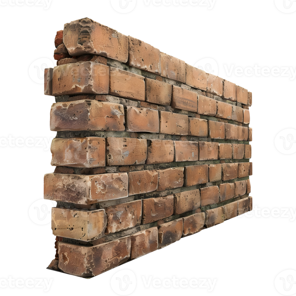 Wall Made with Bricks on Transparent Background png