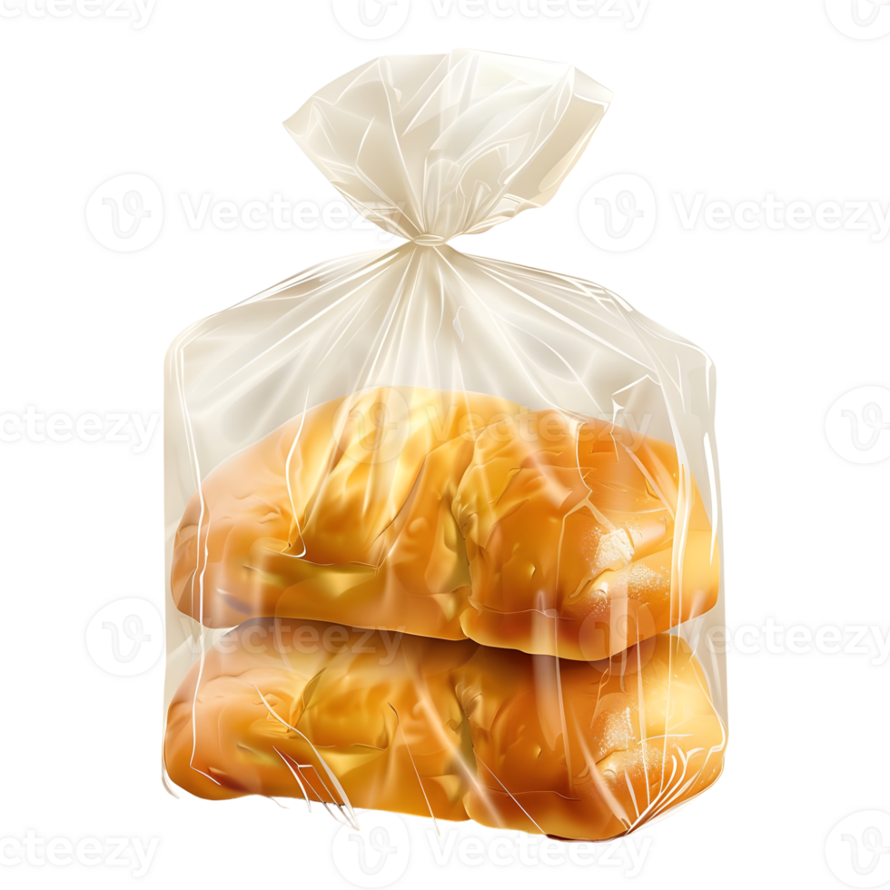 Bread in a Plastic Bag on Transparent Background png