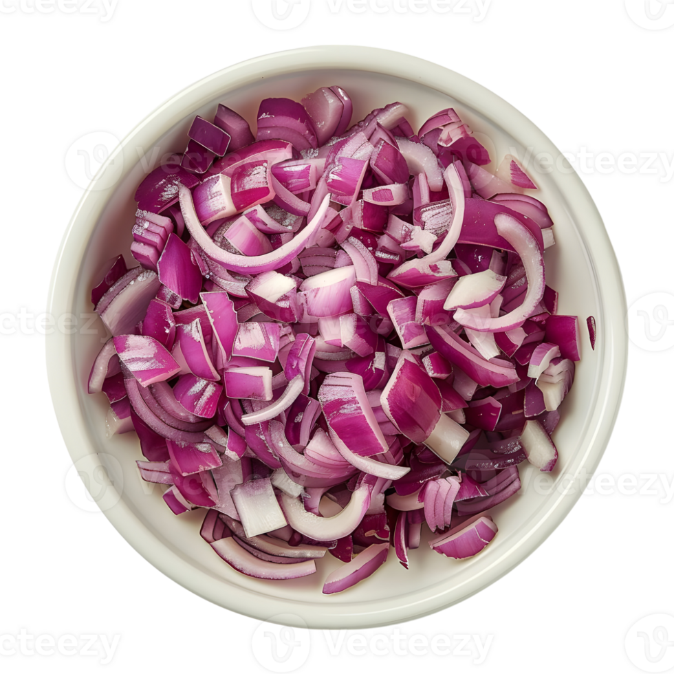 Chopped Onion in a Bowl on Transparent Background png