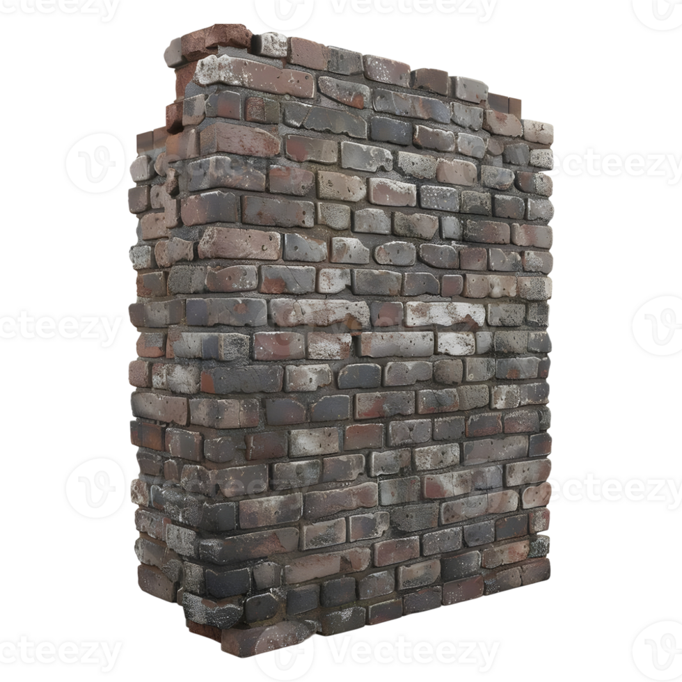 Wall Made with Bricks on Transparent Background png