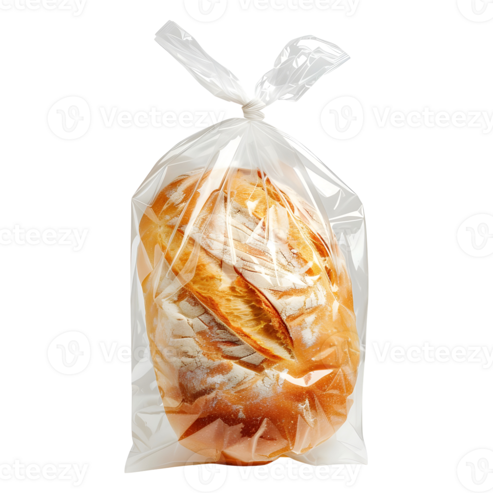 Bread in a Plastic Bag on Transparent Background png