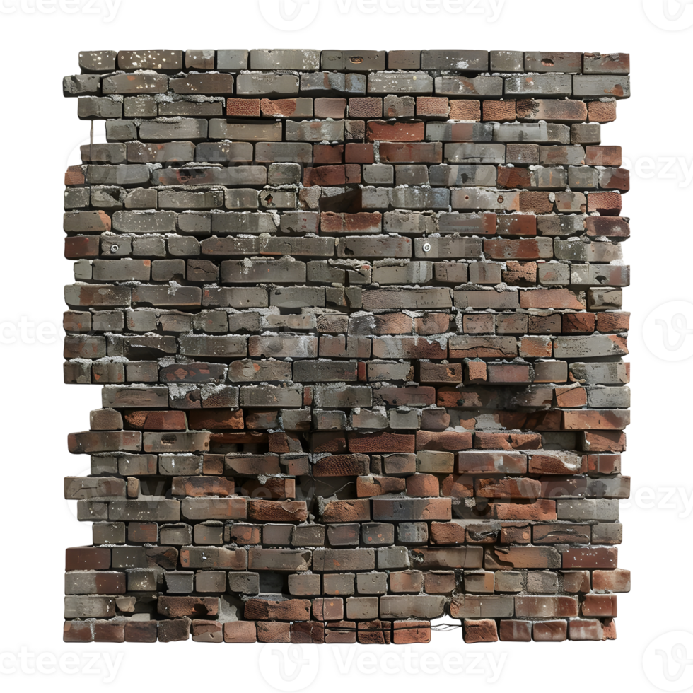 Wall Made with Bricks on Transparent Background png