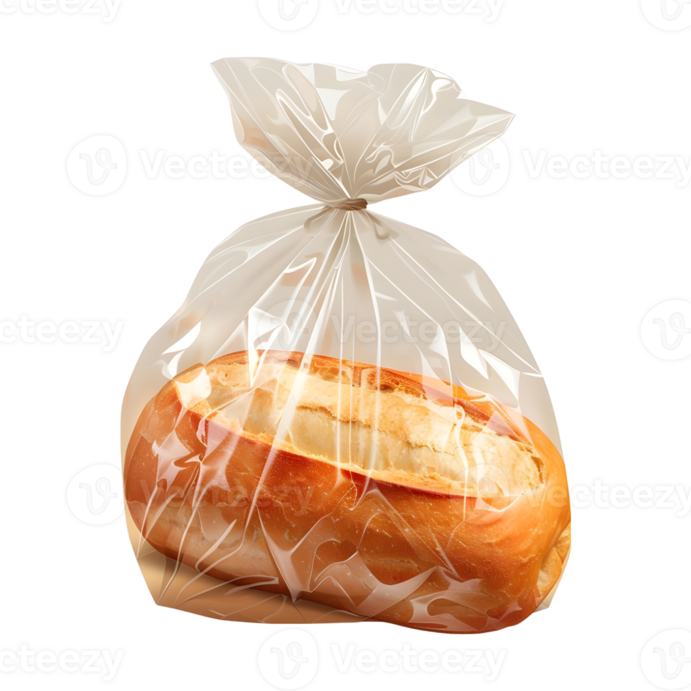 Bread in a Plastic Bag on Transparent Background png