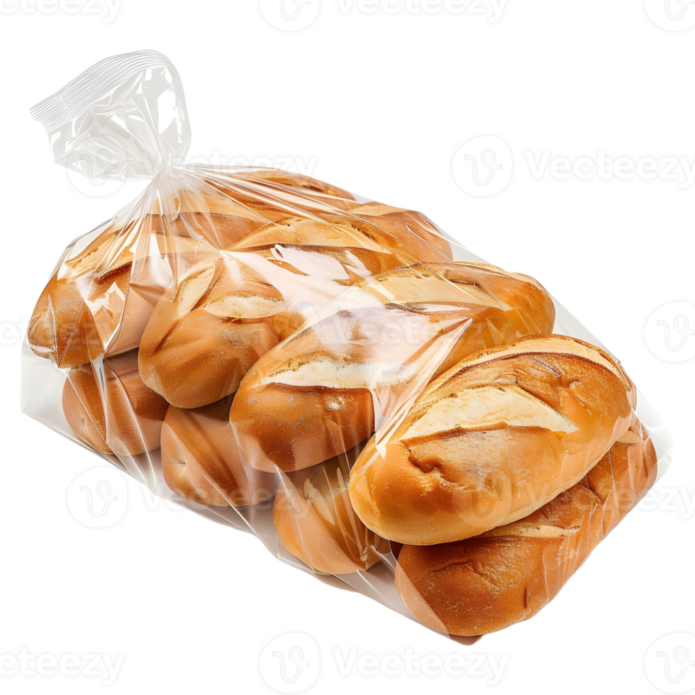 Bread in a Plastic Bag on Transparent Background png