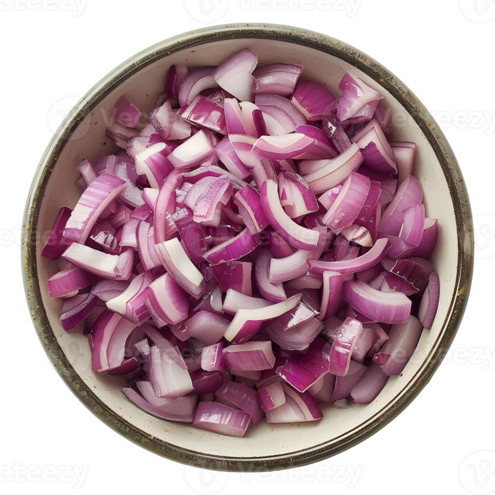 Chopped Onion in a Bowl on Transparent Background png