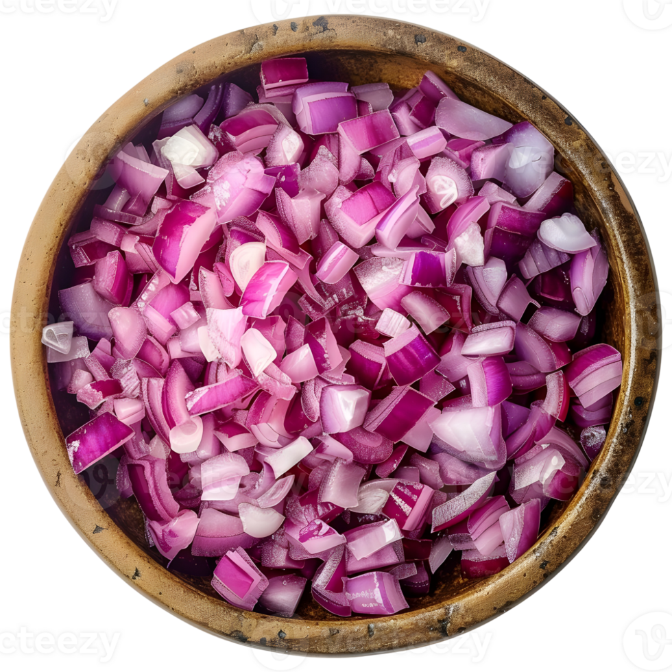 Chopped Onion in a Bowl on Transparent Background png