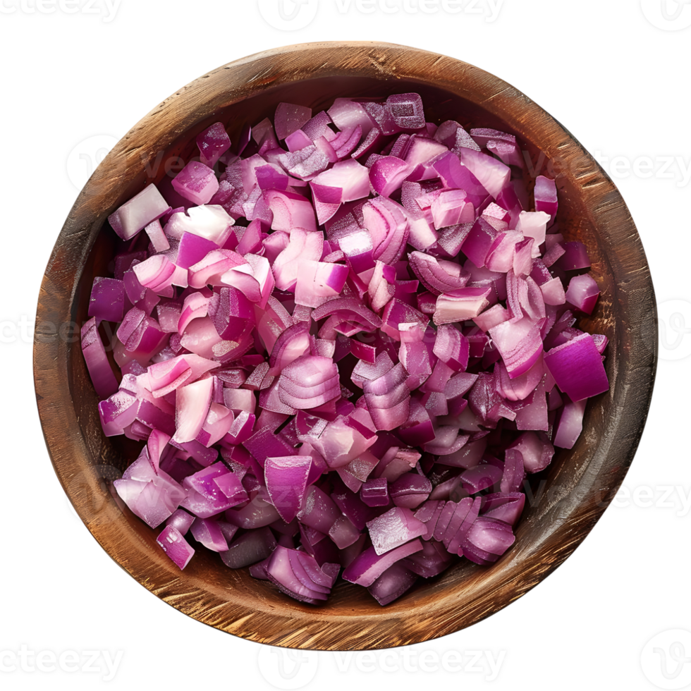 Chopped Onion in a Bowl on Transparent Background png