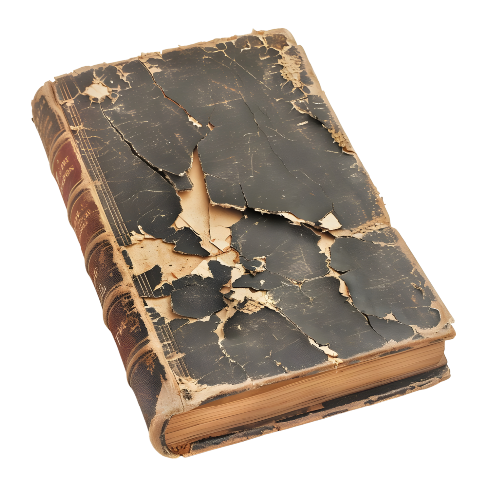 Vintage Cover Rusted or Break Book on Transparent Background png