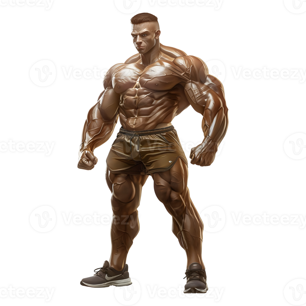 Male Gym Athlete on Transparent Background png