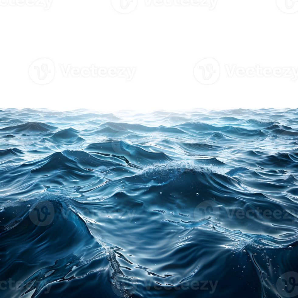 Waving Water in Ocean on Transparent Background png