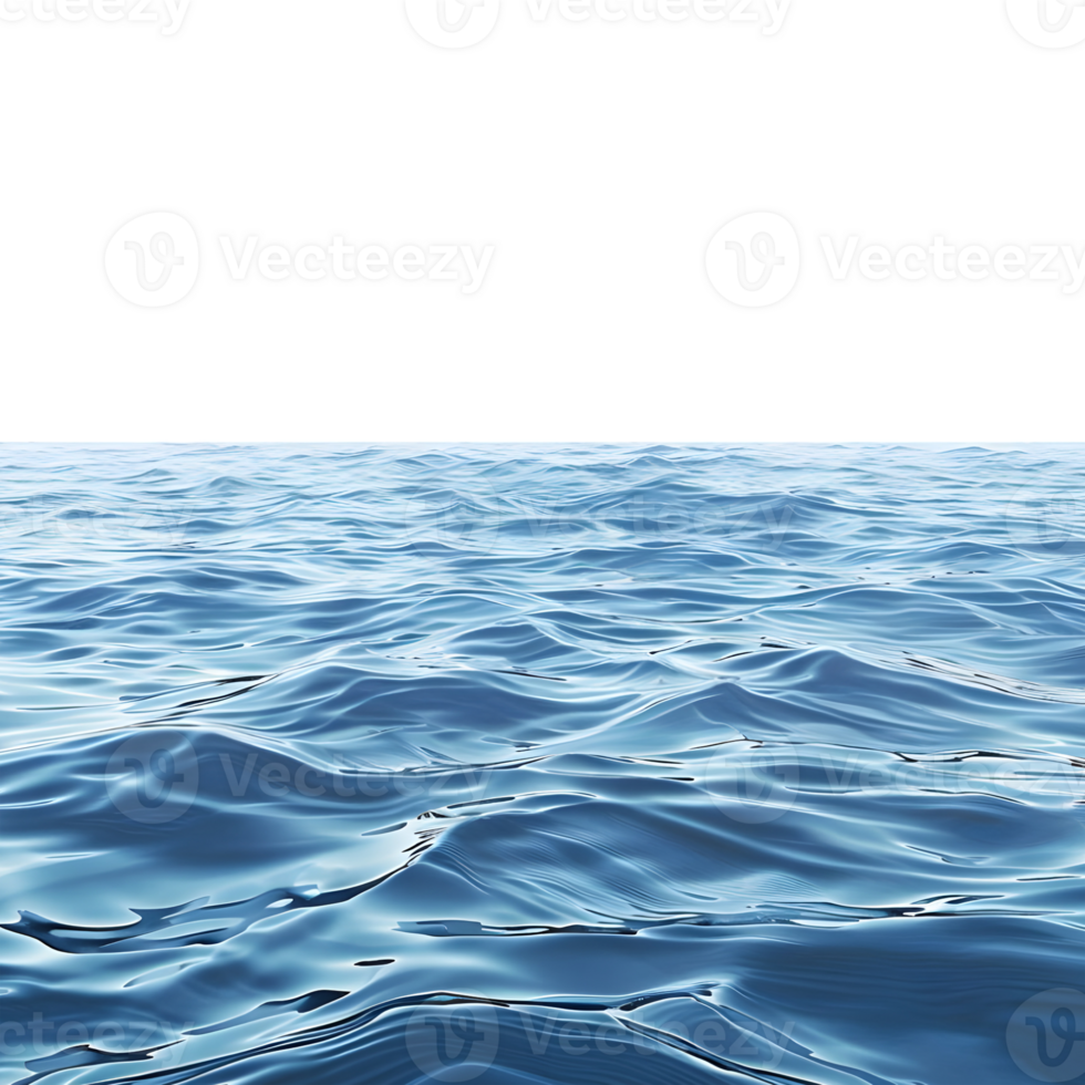 Waving Water in Ocean on Transparent Background png