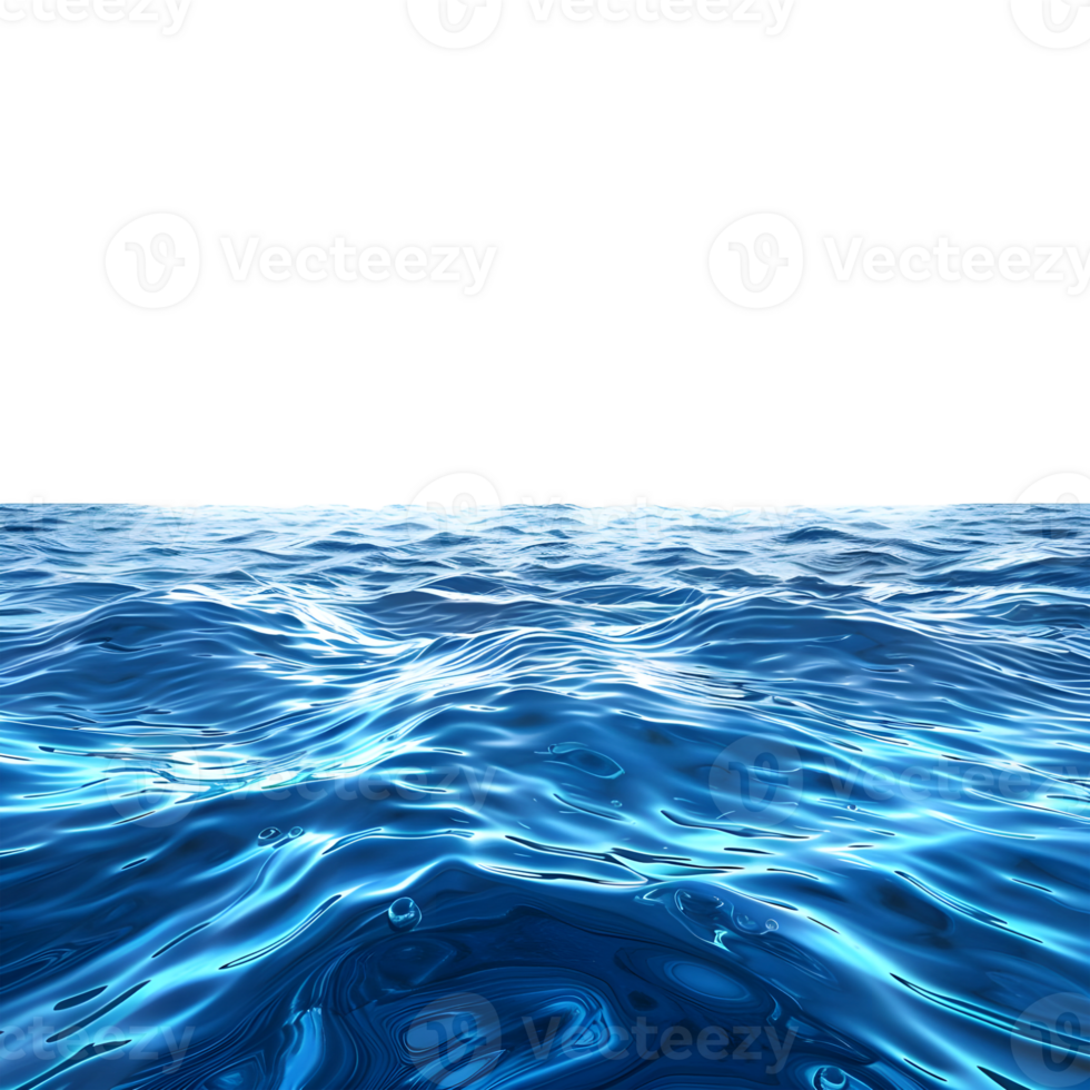 Waving Water in Ocean on Transparent Background png