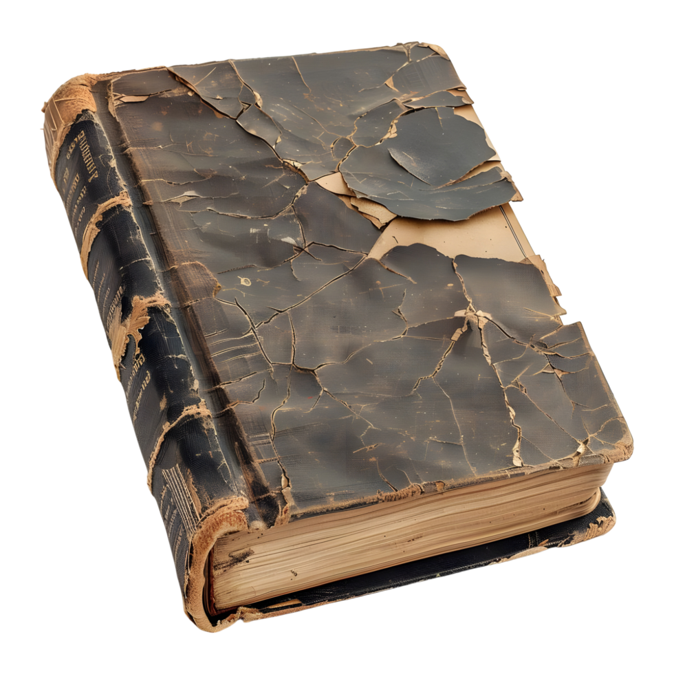 Vintage Cover Rusted or Break Book on Transparent Background png