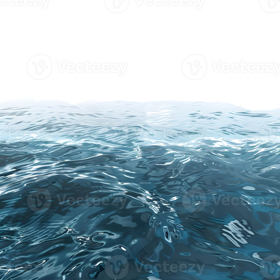 Waving Water in Ocean on Transparent Background png