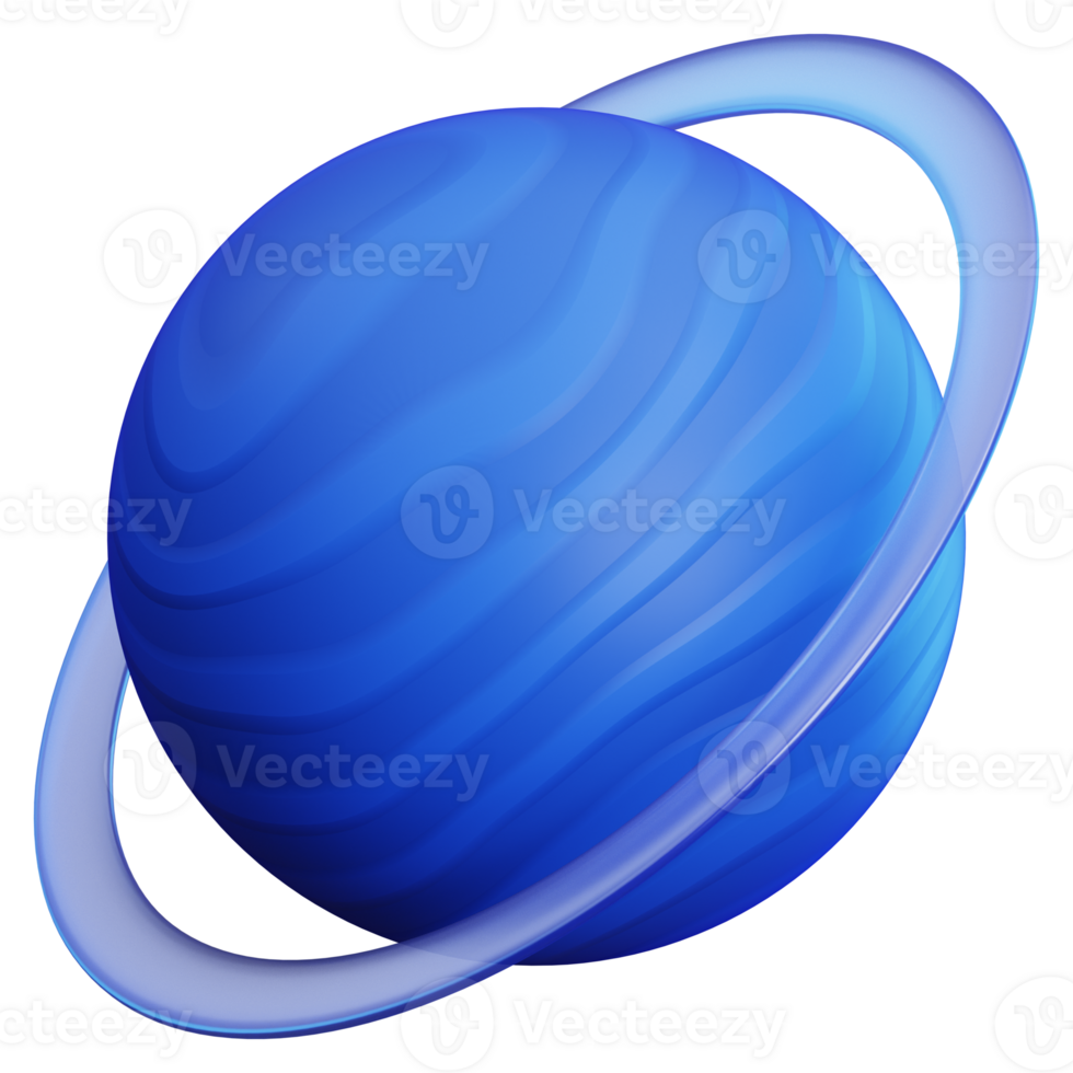 Uranus 3d render illustration for infographic png