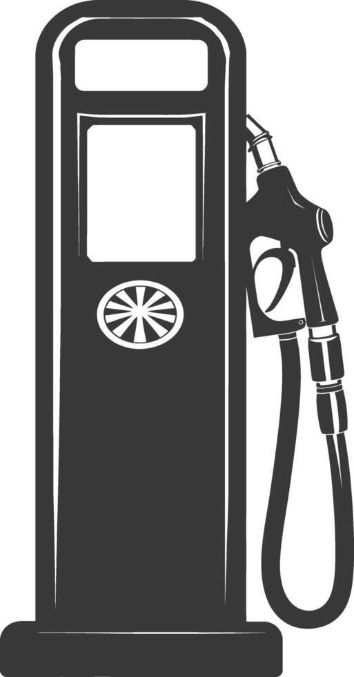 silhouette gas pump black color only vector