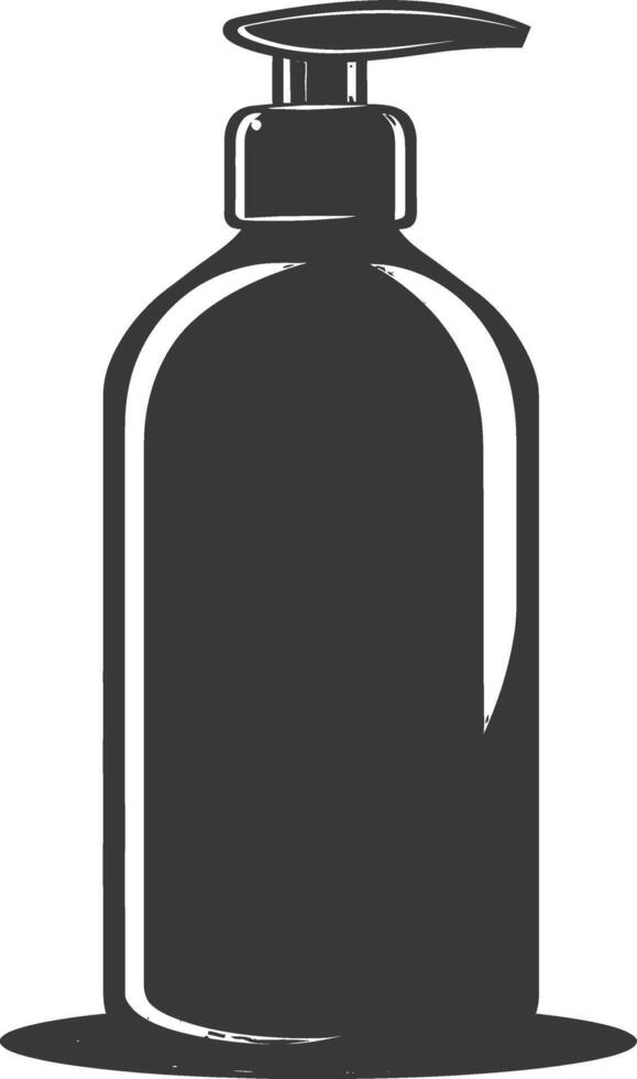 silhouette hand sanitizer bottle black color only vector