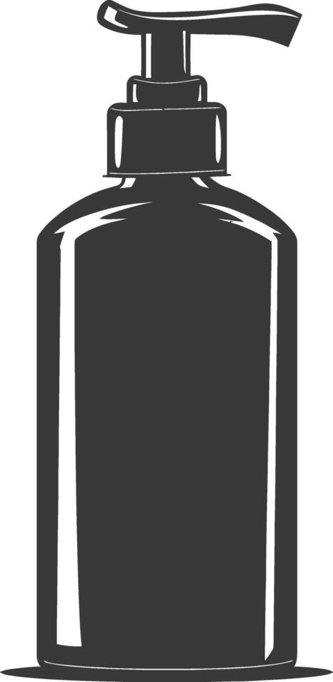 silhouette hand sanitizer bottle black color only vector