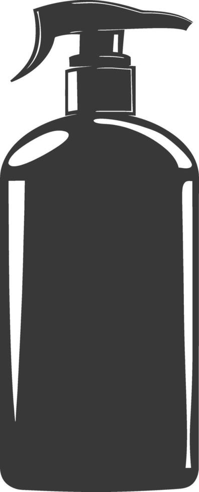silhouette hand sanitizer bottle black color only vector