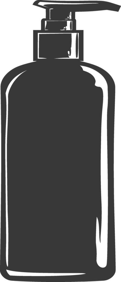 silhouette hand sanitizer bottle black color only vector