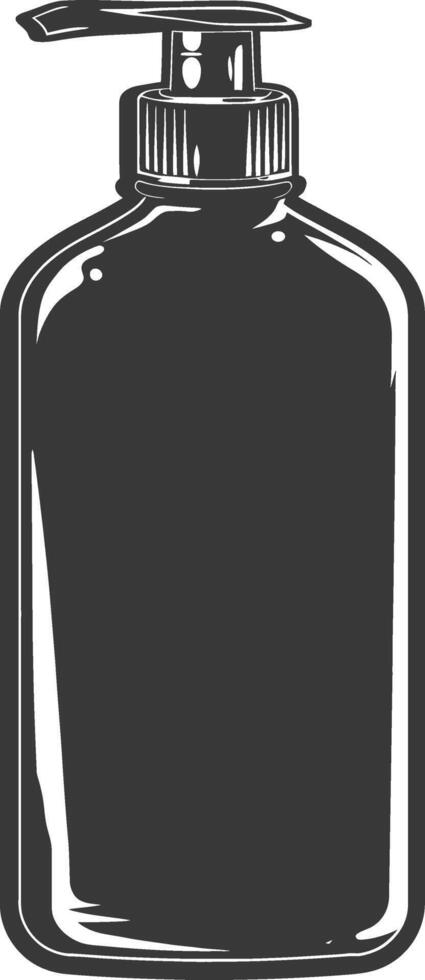 silhouette hand sanitizer bottle black color only vector