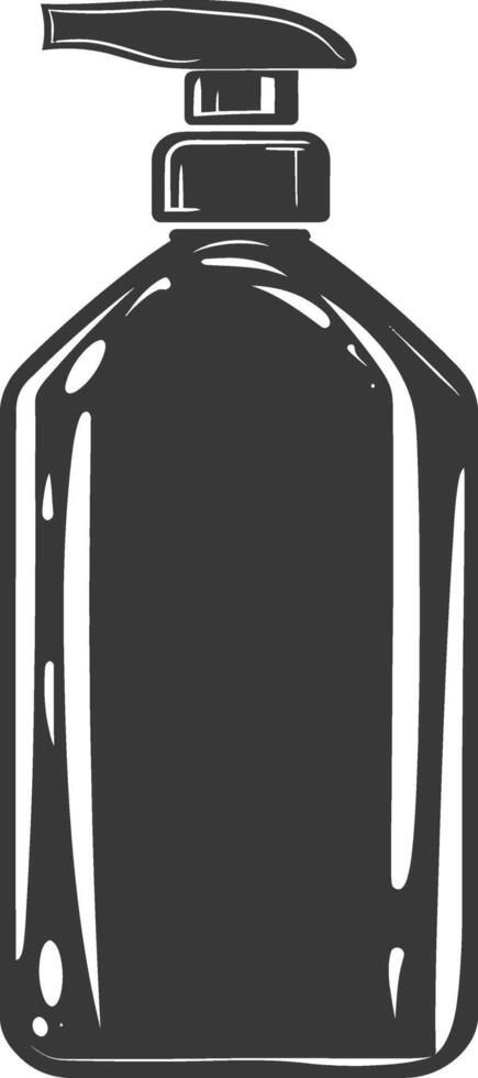 silhouette hand sanitizer bottle black color only vector