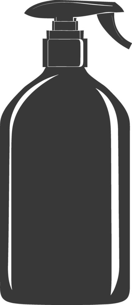 silhouette hand sanitizer bottle black color only vector