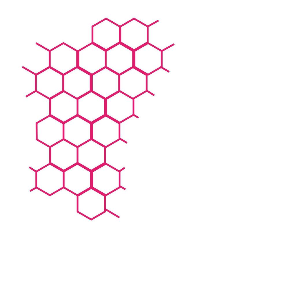 Abstract Hexagonal Pattern, Pink Honeycomb Geometric grid vector