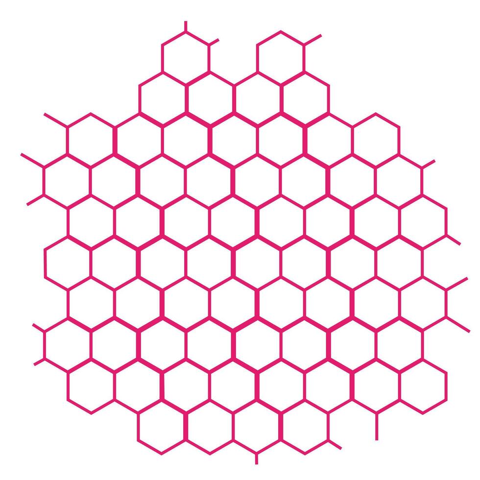 Abstract Hexagonal Pattern, Pink Honeycomb Geometric grid vector