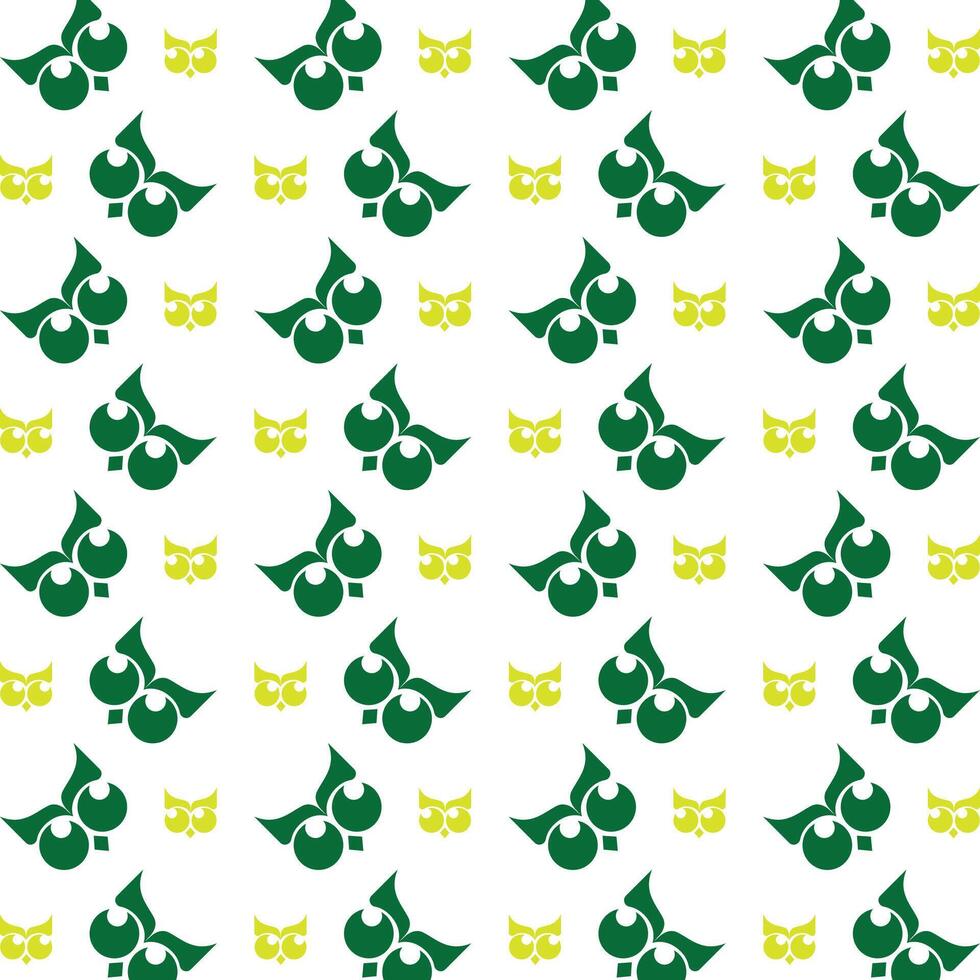Owl face favorable trendy multicolor repeating pattern illustration background design vector