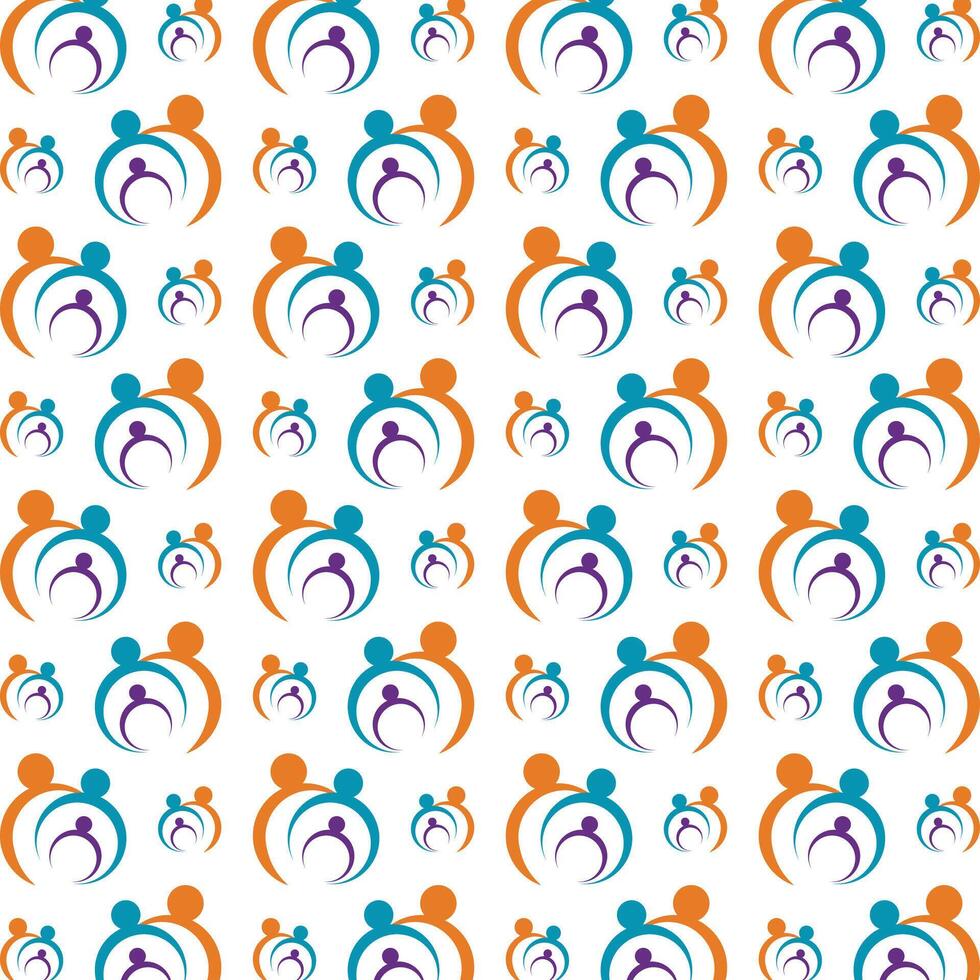 Family favorable trendy multicolor repeating pattern illustration background design vector