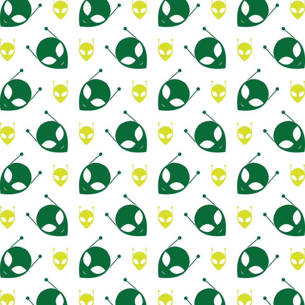 Alien face favorable trendy multicolor repeating pattern illustration background design vector